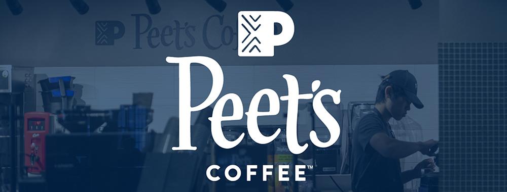peets coffee on campus at uc davis with peets logo overlay